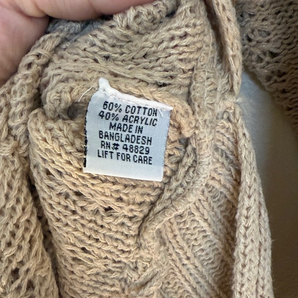 Caren Sport Women’s Light Brown Waffle Knit Sweater Size 1X Fall Cozy - Picture 6 of 10